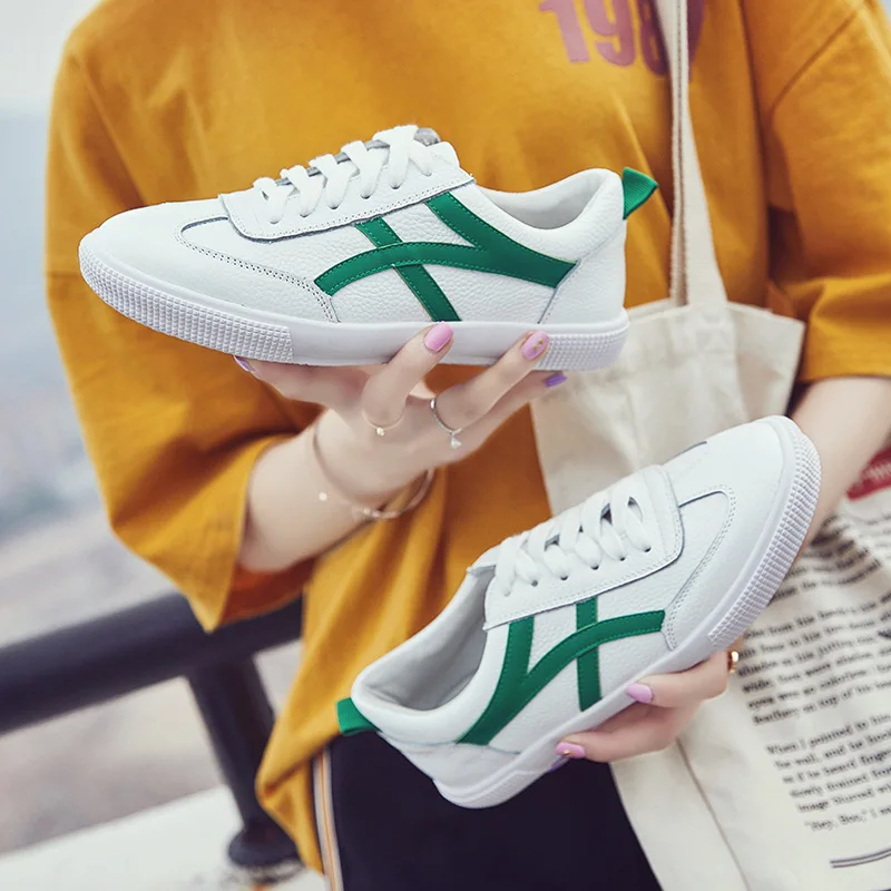 Femmes 2018 Confortable Simple vert De FemmesNoir Sport Plat Mode Chaussures Nouveau Coréenne La Couleur Correspondant Version Tendance rouge CxorBedQW