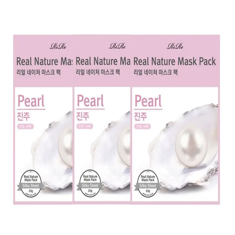 ZANABILI Original Korea RIRE Real Nature Mask Pack 3pcs Pure Pearl