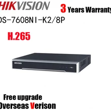 Hikvision DS-7608NI-K2/8 P H.265 8MP 4 K Встроенный Plug& Play NVR с 8 мегапикселей 8 POE сетевые порты видеомагнитофон