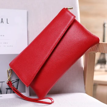 

Genuine Leather Clutch Bag Female Crossbody Bag Ladies Luxury Flap Shoulder Bags Fashion Women Messenger Bags Women's Handbag