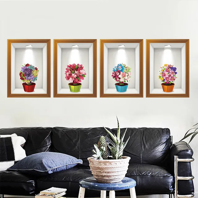 Vintage Style 3D Bilderrahmen Wandaufkleber PVC Material 3D Wall ... Vintage Style 3D Bilderrahmen Wandaufkleber PVC Material 3D Wall ...