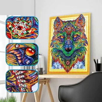 

DIY lion diamond painting lion head animals dimaond embroidery full drill 5D lion diamond painting mosaic full round drill
