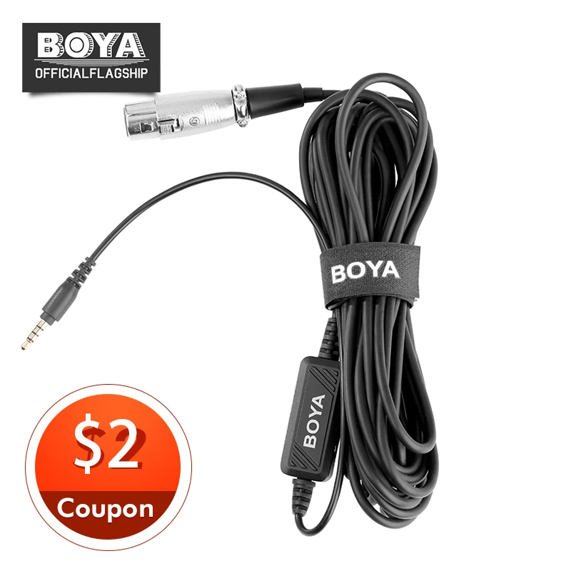 

BOYA BY-BCA6 Microphone Adapter Cable 3.5mm Stereo Headphone Jack to XLR Input for iPhone X 8 8 plus 6S IOS Android Smartphone