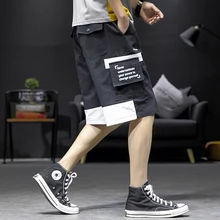 Плюс размер Harajuku хлопковые брюки мужские шорты Уличная мужские высотой до колена брюки повседневные шорты летние шорты Карго