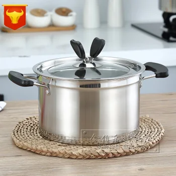 

Stainless steel soup pot European style double-ear pot