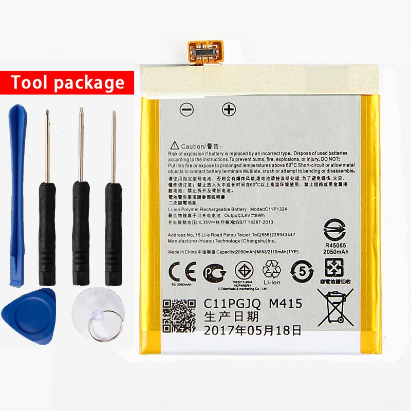 

Original High Capacity c11P1324 Battery For ASUS ZenFone5 A500G Z5 T00J c11P1324 2050mAh