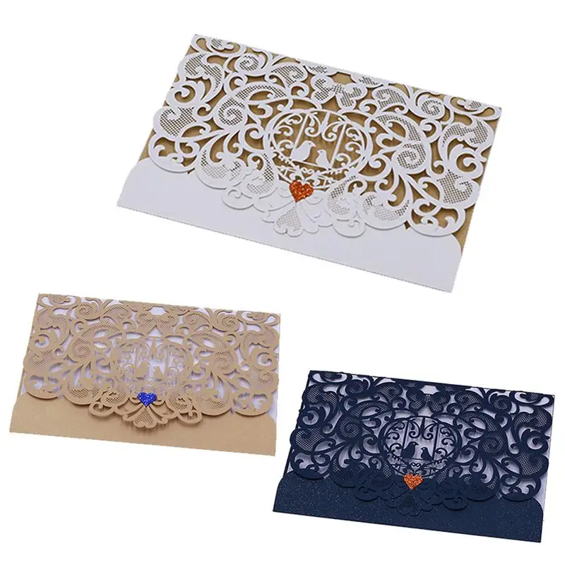  10PCS/Pack Hollowed-out Innovative Wedding Invitation Card High-end Business Invitation Festival In - 32922898103