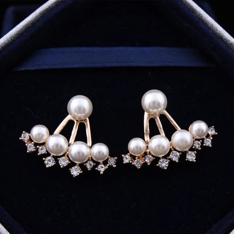 gold side stud earrings