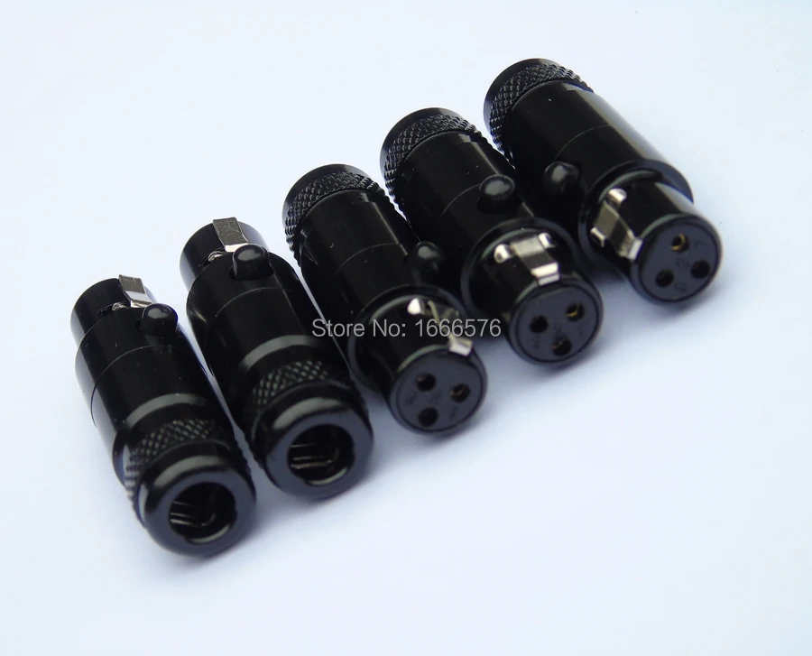 

High quality 20 pcs/lot Mini XLR 3-Pin female Cable Inline Plug Large-105-B
