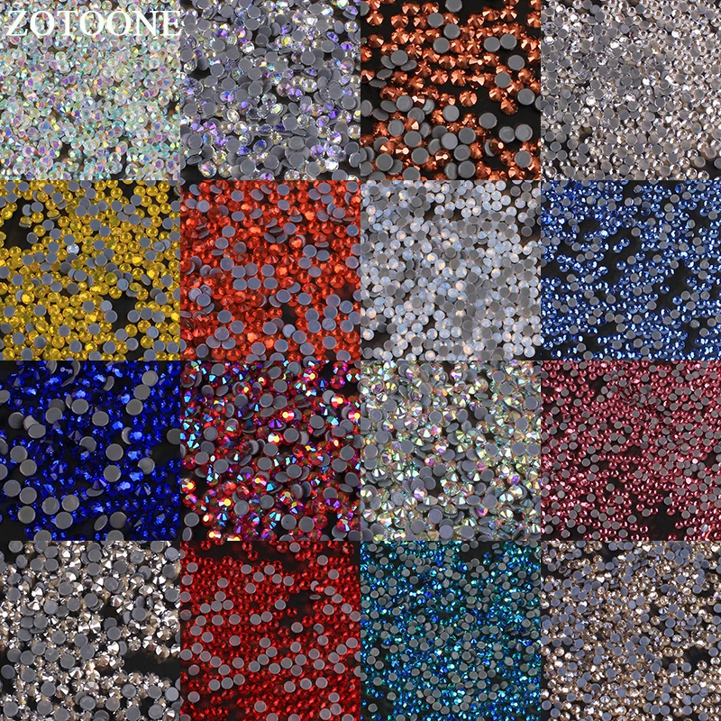 

ZOTOONE SS6-SS20 Hotfix Crystal Nail Art Rhinestones For Clothes Decoration Iron On Transfers Flatback Glass Rhinestone Strass E