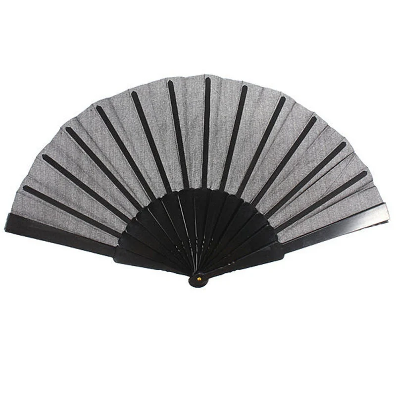 

Potable Chinese Plain Hand Held Fabric Folding Fan Summer Pocket Fan Wedding Party