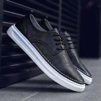 

Breathable Men Shoes lace up Comfortable sewing fashion genuine Leather Sneakers Casual Shoes Zapatillas Hombre Dropshipping L4