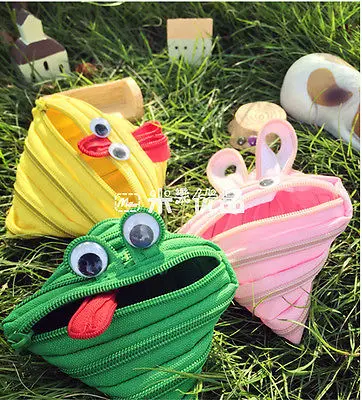  Mini Cute Cartoon Girl Canvas Coin Purse Key Wallet Storage Bag Children Gifts 
