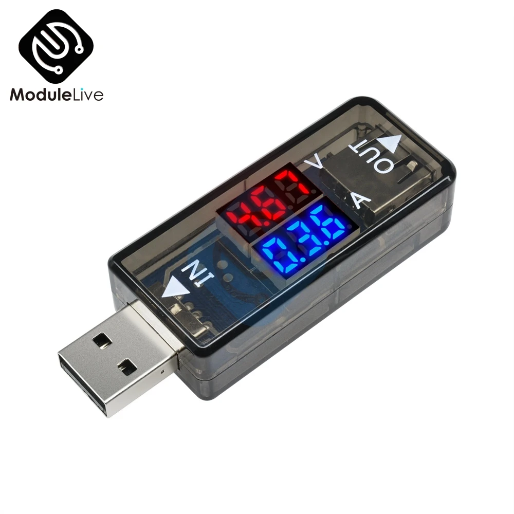 Мини 5 в USB измеритель тока тестер напряжения Красный Синий Вольтметр Амперметр