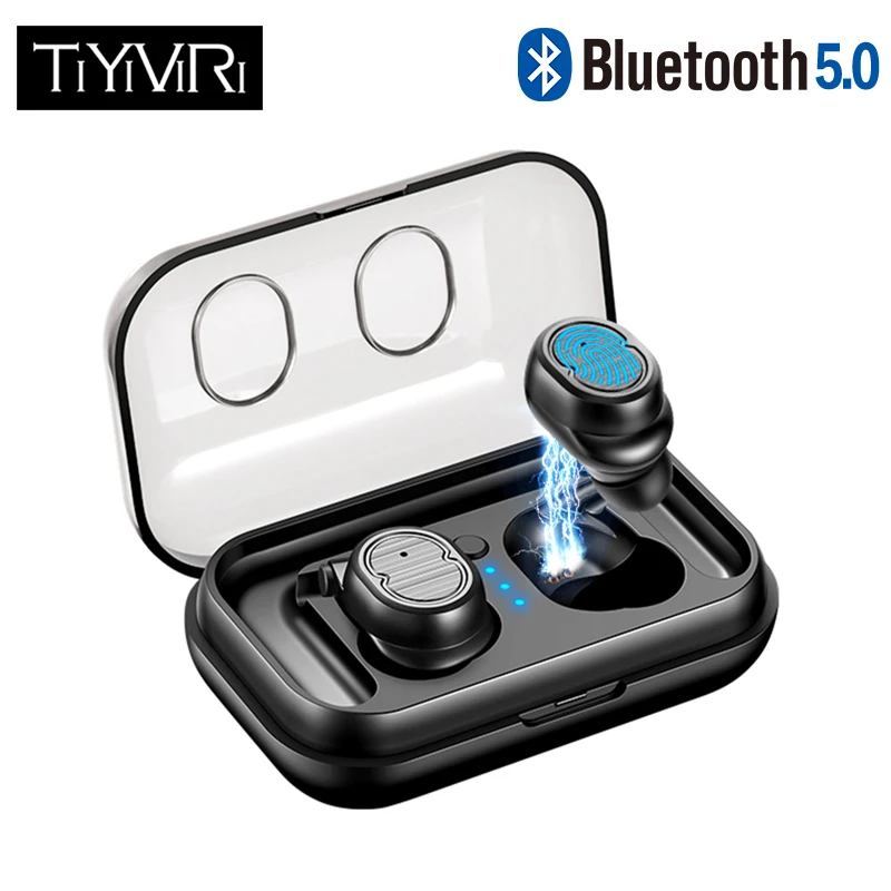 

Touch Control Mini Wireless Earbuds Stereo Earphone Waterproof Bluetooth Handsfree 5.0 Headphone with Charging Box for iPhone
