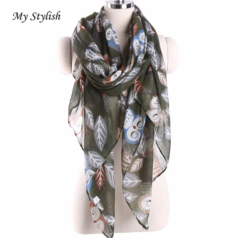 Для женщин Дамы сова с принтом длинные теплый шарф шаль стильный 24 ноября