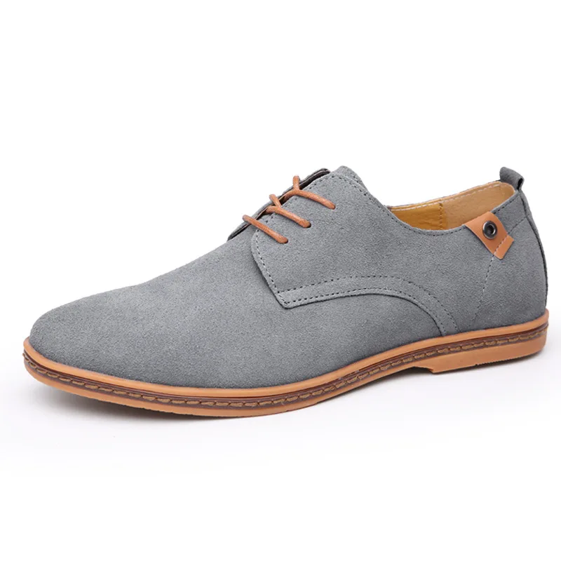 Мужская повседневная обувь больших размеров удобная обувь из искусственной кожи на шнуровке мужские кроссовки однотонная мужская обувь с острым носком zapatos de hombre - Цвет: Gray