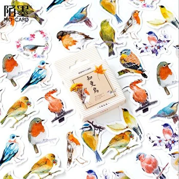 

Creative Robins Birds Decorative Stickers Adhesive Stickers DIY Decoration Diary Stationery Stickers Children Gift 45 Pcs/box