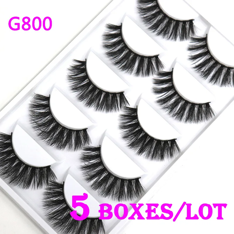 5 Trays 3D False Eyelashes Natural Long Handmade Soft Eye lashes Extension Thick Crossing Full Strip Lashes Makeup Tools #G806 | Красота и