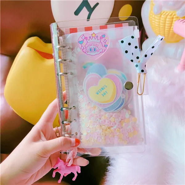 

Unicorn Girl Scarpbooking Gift" 1pc PVC Cover Notebook Grid Papers Paper Decors Stationery Gift Pack