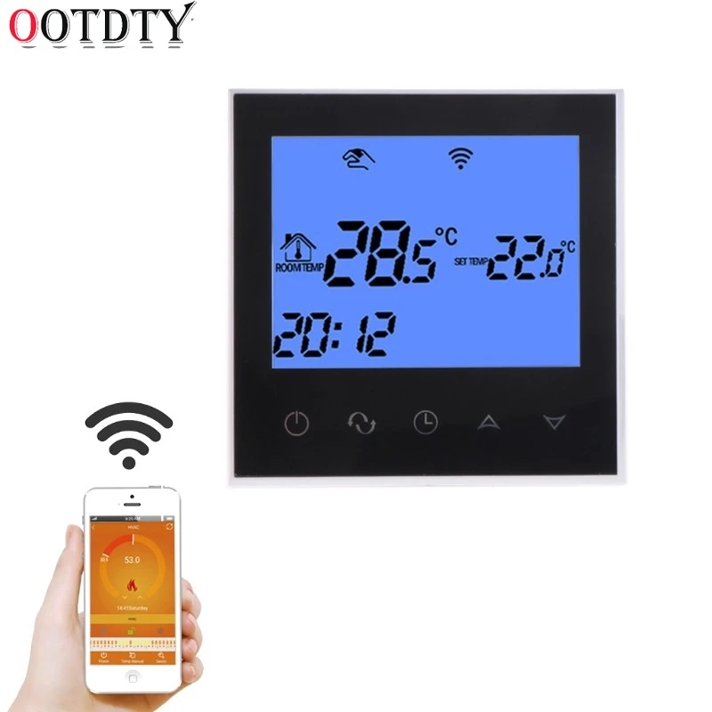 

OOTDTY WiFi Thermostat 3A Water Floor Heating Programmable Temperature Controller Phone