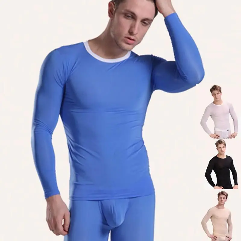 men's shirt Underwear nylon Leggings male Long johns only shirtin Long