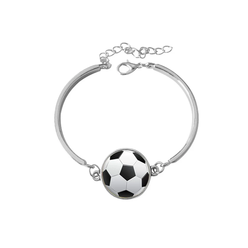 Football bracelet Jewelry Football silver bracelet Gift for Soccer Player gift