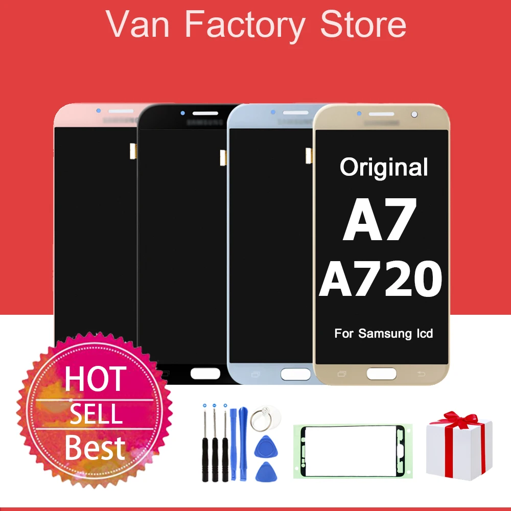 

Best AMOLED Display for samsung Galaxy A7 2017 A720 A720F A720Y A720M LCD Touch screen Digitizer Replacement Assembly