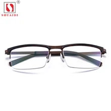 Для мужчин коричневый половины очки для чтения Нержавеющая сталь кадров Смола линзы очки для чтения Антивозрастная пресбиопические очки