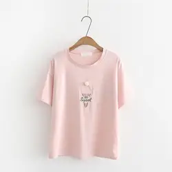 2019 модная летняя футболка женская хлопковая Футболка женская Повседневное T футболка с короткими рукавами
