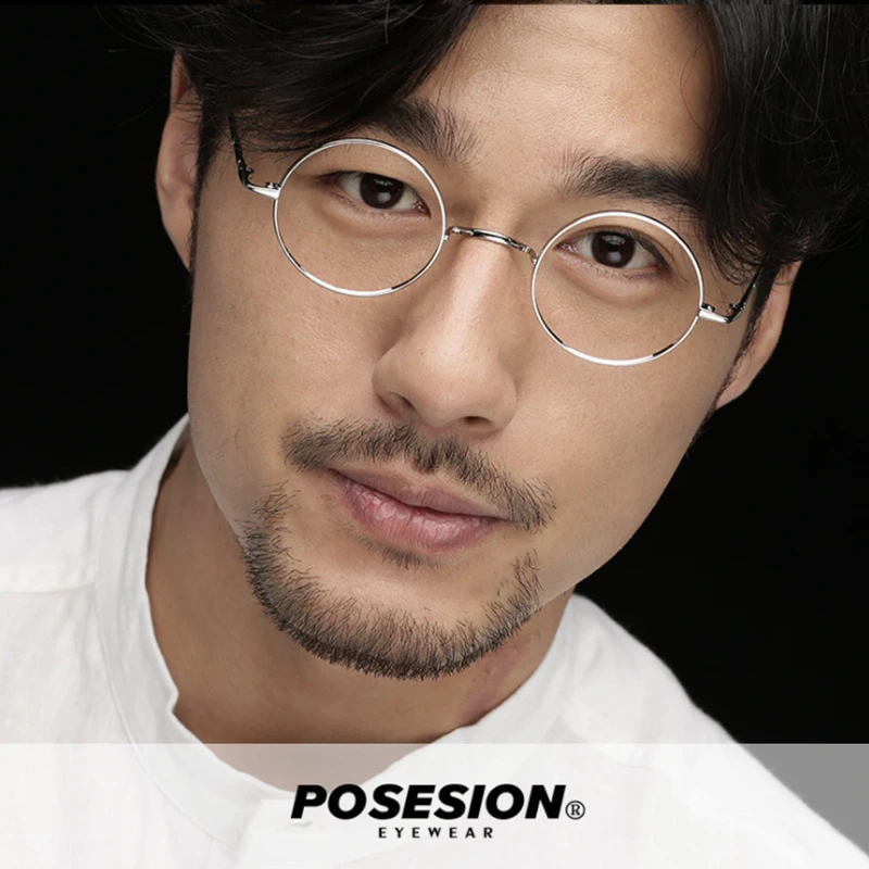 

POSESION Eyeglasses Frame Glasses Men Women Vintage Round Acetate Myopia Computer Optical Spectacle Frame Clear Lens Male Female