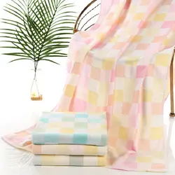 Большой решетки Простыни детские муслин Одеяла пеленать 100% хлопок Мягкий новорожденных многофункциональный детское одеяло получения