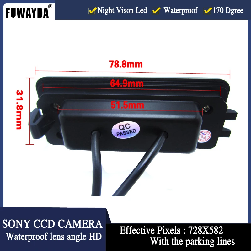 FUWAYDA SONY CCD камера заднего вида для Volkswagen VW PHAETON/SCIROCCO/GOLF 4 5 6 MK4 MK5/EOS/LUPO/BEETLE Направляющая линия