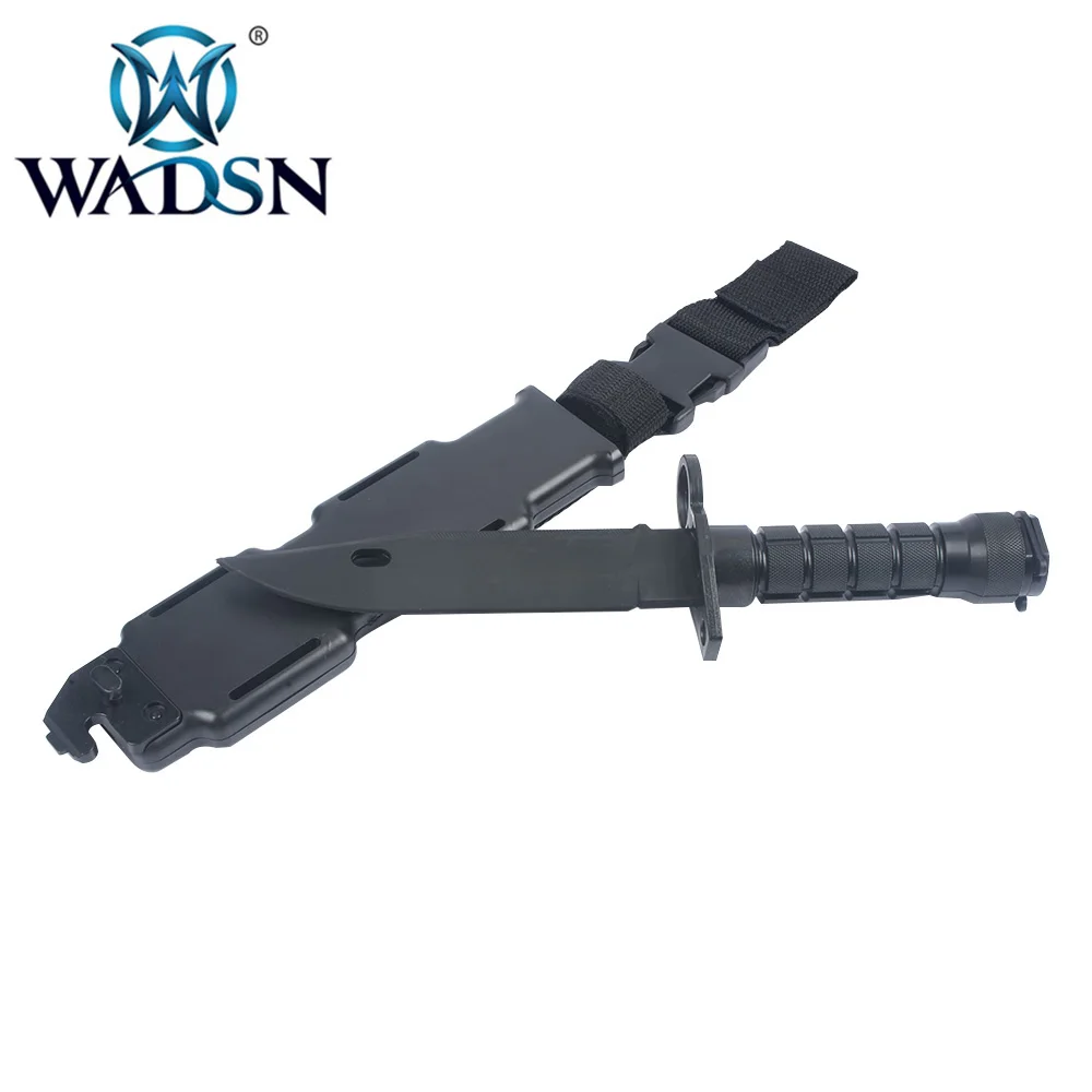 WADSN Тактический тренировочный кинжал M9 штык с пластиковой кобурой резиновый нож моделирование косплей игрушки аксессуары