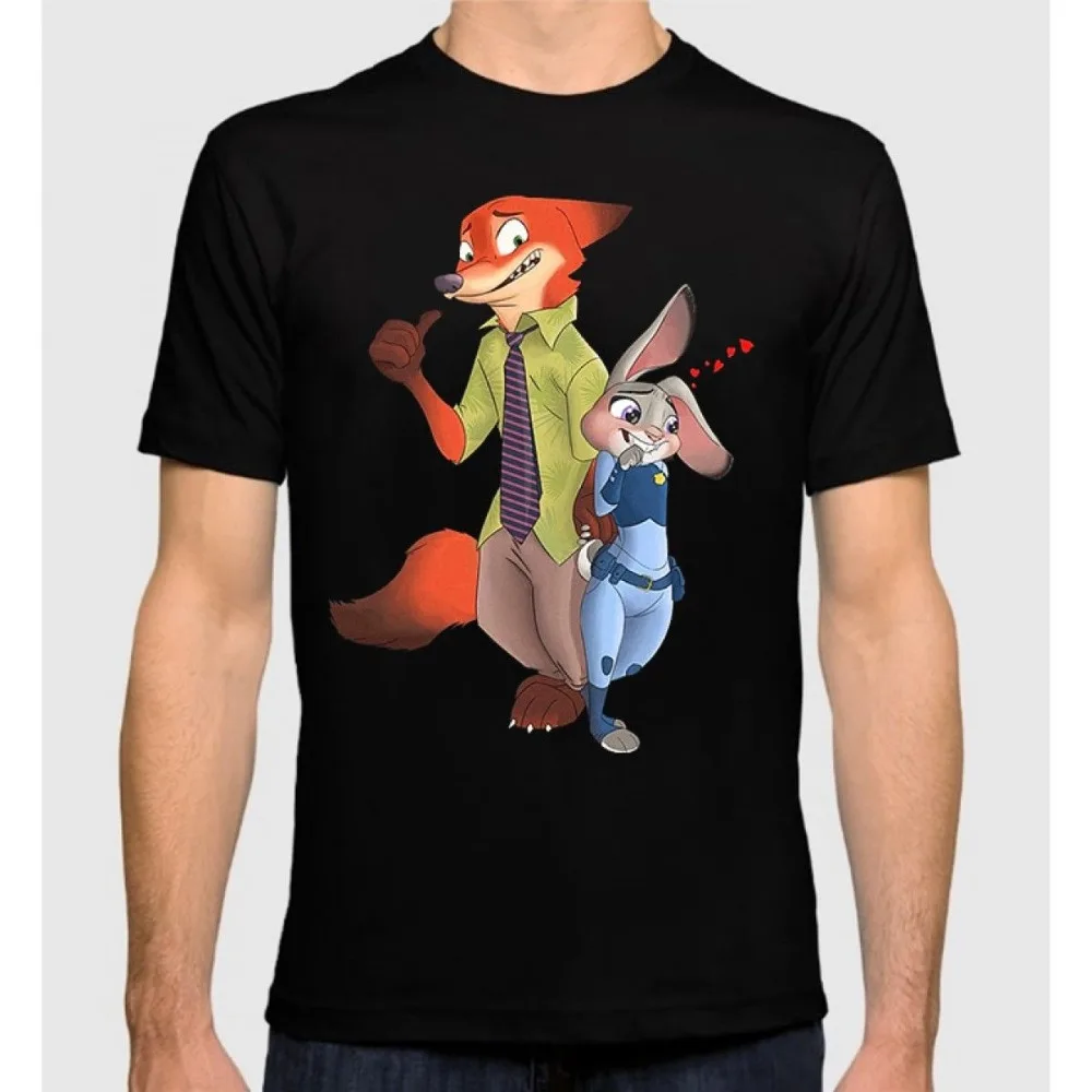 2018 новые летние футболки Zootopia Nick Wilde Judy Hopps Футболка мужская женская новая
