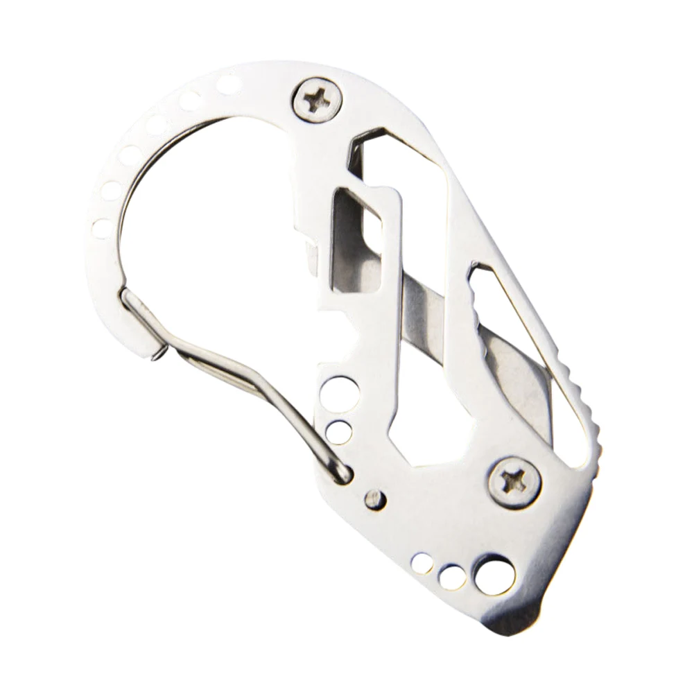 

Hot Selling EDC Stainless Steel Tool Mini Keychain Holder Foldable Screwdriver Wrench Carabiner Pocket