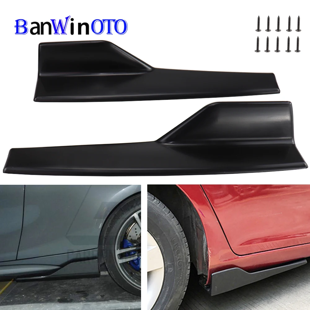 

2Pcs/Set Car Wide Body Side Skirts Splitters Kit Modified Sideskirts Rocker Anti-Scratch Winglet Wings Bumper 45cm Universal