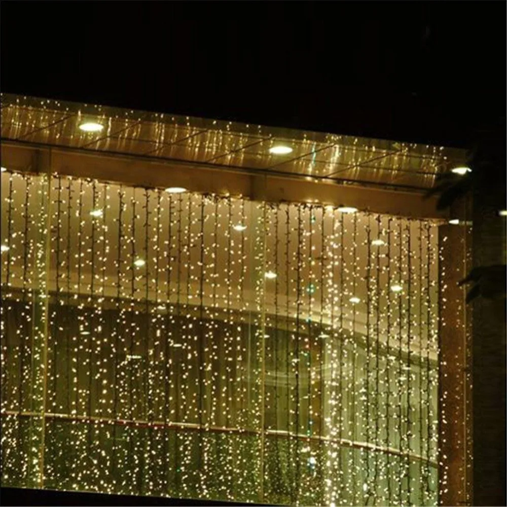 3Mx1.5M LED Curtain String Light Wedding Party Fairy Lights Christmas Garden Handrail Holiday light Decoration US EU AU UK
