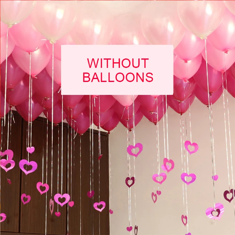 Wedding Decoration 100pcs Heart Shiny Balloon Ribbon Pendant Merry Christmas Party Decorations Baby Shower Unicorn Party Boda