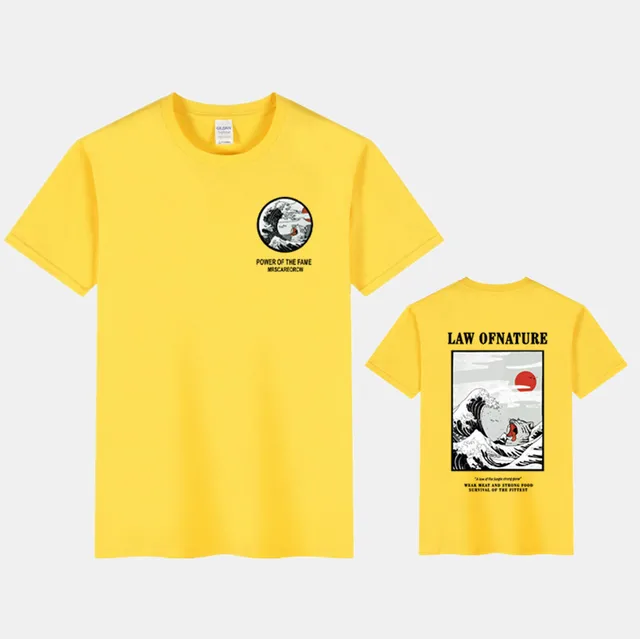 2019 Newest Japanese Funny Wave Cat T-shirt Men Hip Hop O-Neck Tshirts 100%Cotton Men Women Casual Tee Shirts Harajuku Men's Top 2