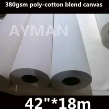 4" размер 380gsm белый водонепроницаемый поли-хлопок холст для водной струйной печати, полиэстер смесь холст
