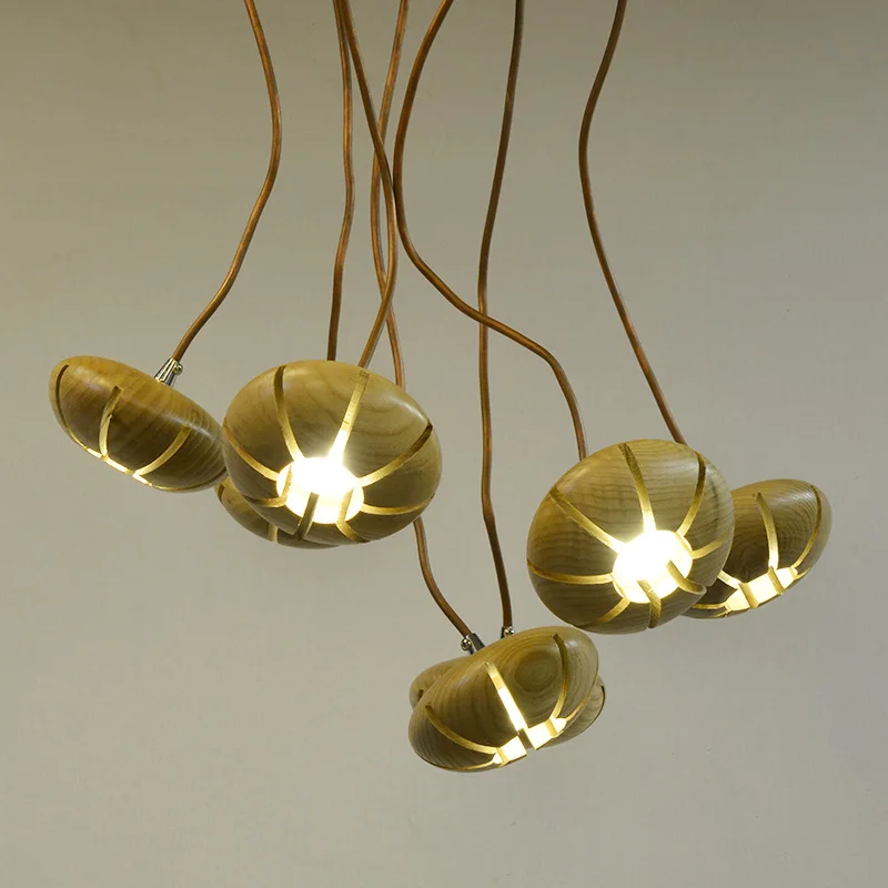 

Nordic lamp copper style led pendant lights wood pendant lamp free shipping