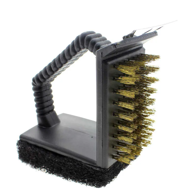 Bbq Accessories Triple Barbecue Grill Brush Copper Steel Cleaning