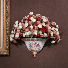 Европейский стиль настенный ваза и горшок орнаментом на висячего Главная украшение корзина цветов на Творческий настенные