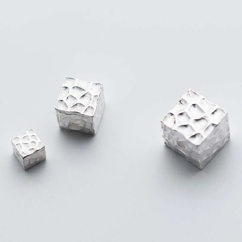 

Square Butter Shape 925 Sterling Silver Beads 6mm 8mm 9mm 11mm Handmade Decoration Spacer Beads DIY Jewelry Making Charms Gift