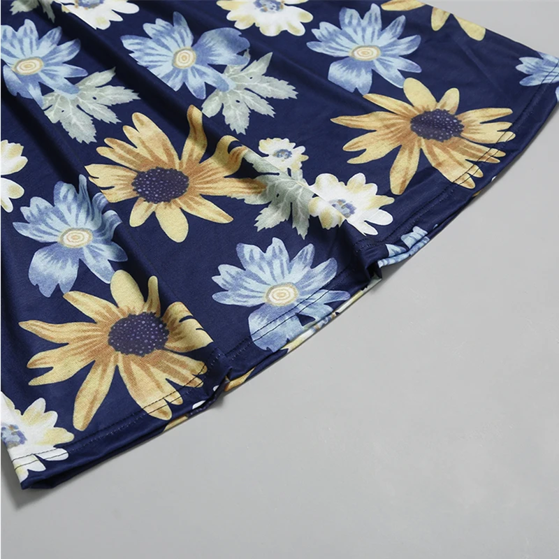 Summer Casual Dress Mother And Daughter Clothes Sleeveless Sun flower Mother Daughter Dresses For Holiday Beach Dress