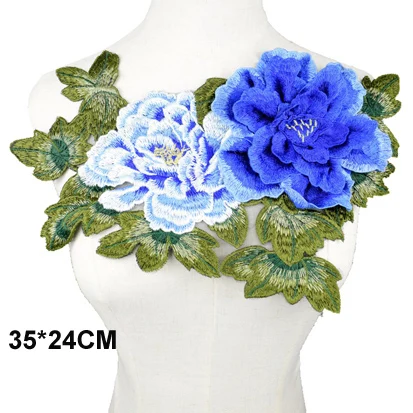Голубая Кружевная аппликация, шитье, вышивка, кружевной воротник для украшения платья - Цвет: 11