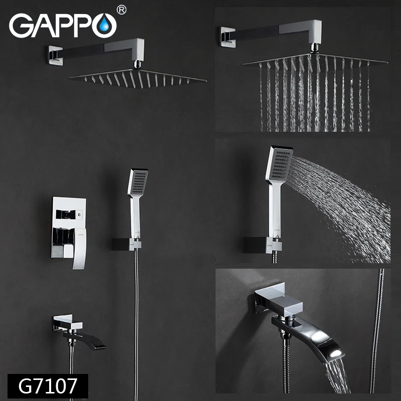 Billig GAPPO Dusche Wasserhahn bad dusche mischbatterien bad mischer badewanne wasserhahn set wasserfall dusche set chrome regen dusche kopf set