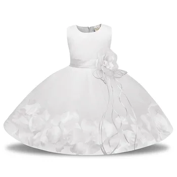 

Pink Red Blue Mesh Flower Girl Dress for Weddings Infant Ball Gown First Communion Baptism White Baby Dress for Christening