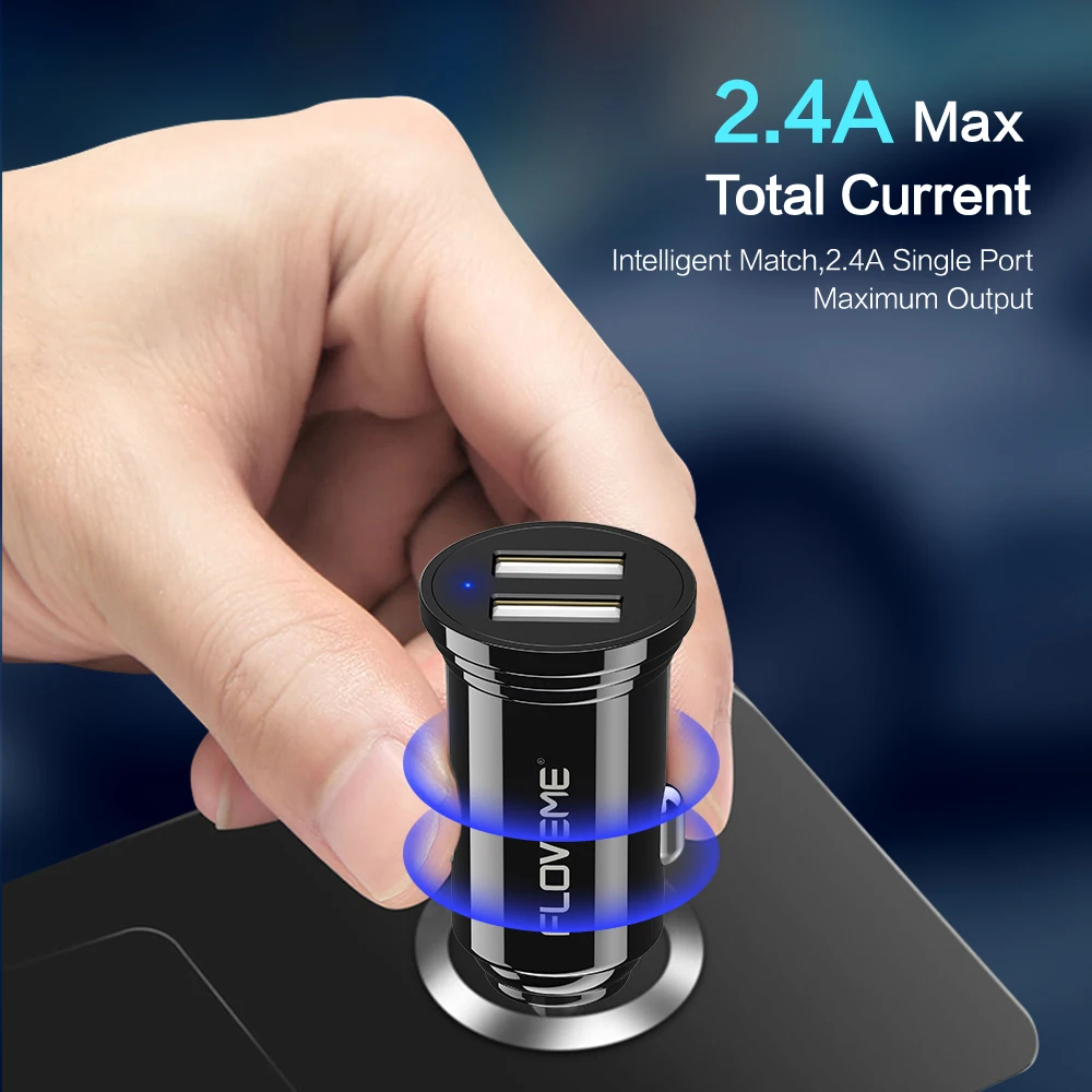 FLOVEME المزدوج USB سيارة شاحن سامسونج فون X 8 2.4A شاحن للجوال هاتف لوحي GPS USB سيارة-مهايئ شاحن سريع في سيارة FLOVEME المزدوج USB سيارة شاحن سامسونج فون X 8 2.4A شاحن للجوال هاتف لوحي GPS USB سيارة-مهايئ شاحن سريع في سيارة